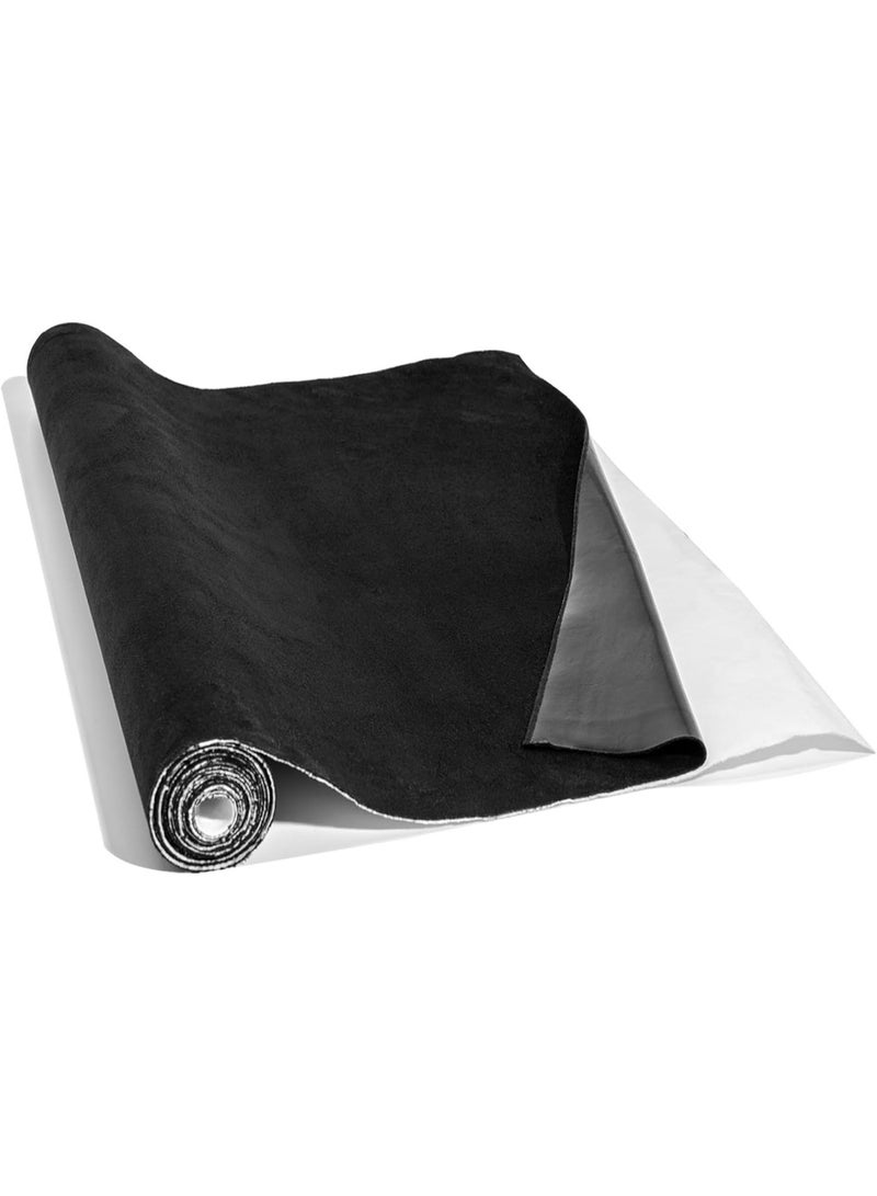Self-Adhesive Black Microfiber Fabric, High-Quality Synthetic Leather in Suede Look, Stretch Film Fabric Perfect for Car Interior Decoration, 42 × 150cm - Image 3